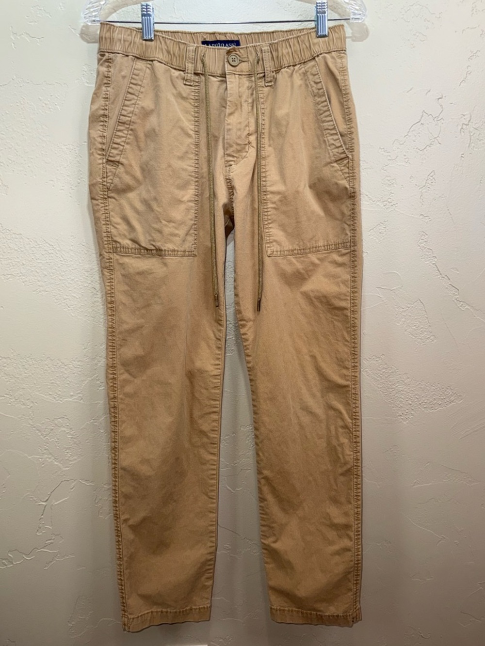 U.S. Polo Assn. Men's Khaki Pull-on Drawstring Chinos. Tan Size S. Polo Logo